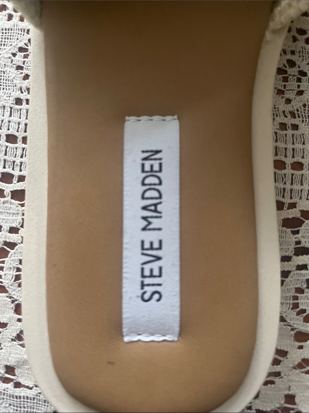 Steve Madden Cream Woven Slide Mules - Picture 2 of 9